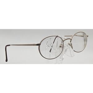 Vtg Georgetown Collection Nancy Satin Gold Round Eyeglass Frames 50-19-140 K8